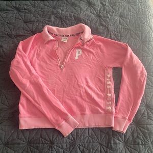 PINK quarter zip sweater
